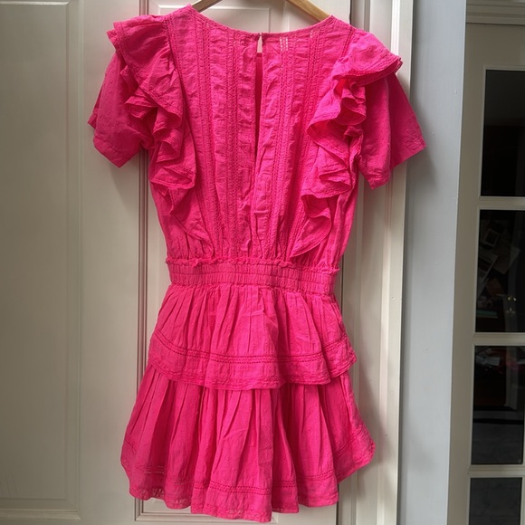 LoveShackFancy Natasha Heritage Mini Dress, Bright Pink, XS, Cotton, wore once - Picture 5 of 9